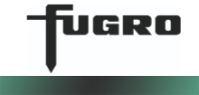 fugro written in black text with white background and green line underneath